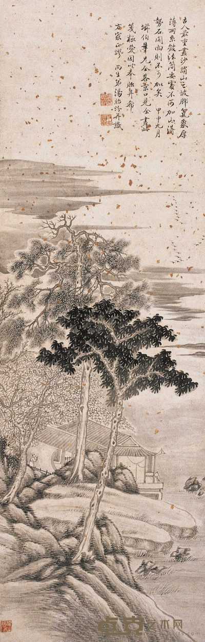 汤贻芬 山水 立轴 98×31cm